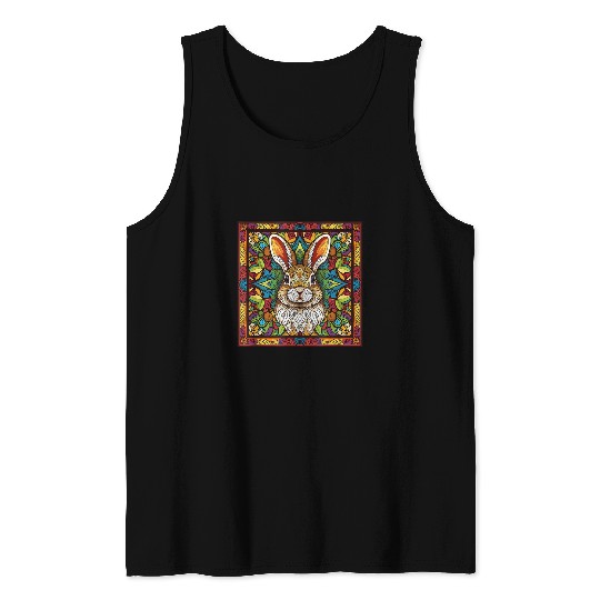 Rabbit Rabbit Design Rabbit Mandala Cute Funny Farmer Tank Tops
