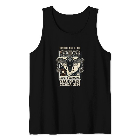 south carolina Map Brood XIX Brood XIII Year Of The Cicada Tank Tops