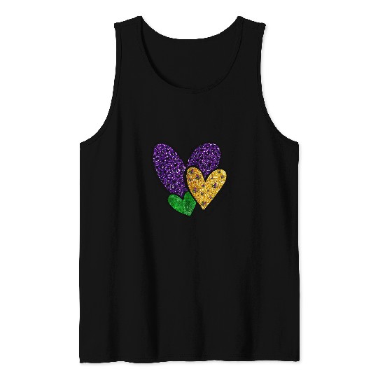 Mardi Gras Hearts Love Librarian Life vintages Reading Books Tank Tops