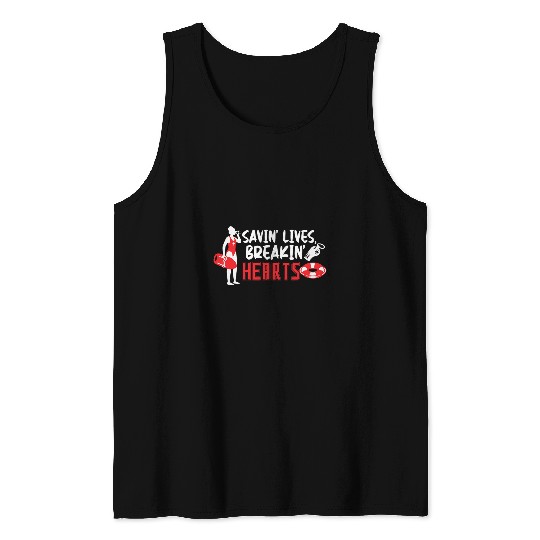 Savin Lives Breakin Hearts Womens Lifeguard Baewatch 22 Tank Tops