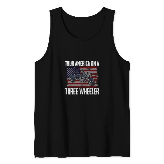 Trike Motorcycle Tour America on a Three Wheeler Tank Tops