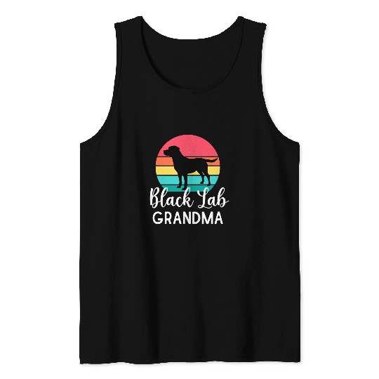 Labrador Lab Dog Black Lab Grandma Labrador Retriever Retro Tank Tops