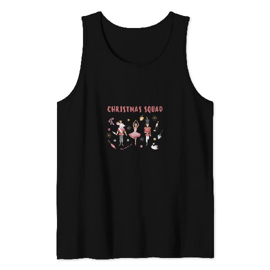 Nutcracker Christmas Squad Ballet Clara Ballerina Graphic Tank Tops