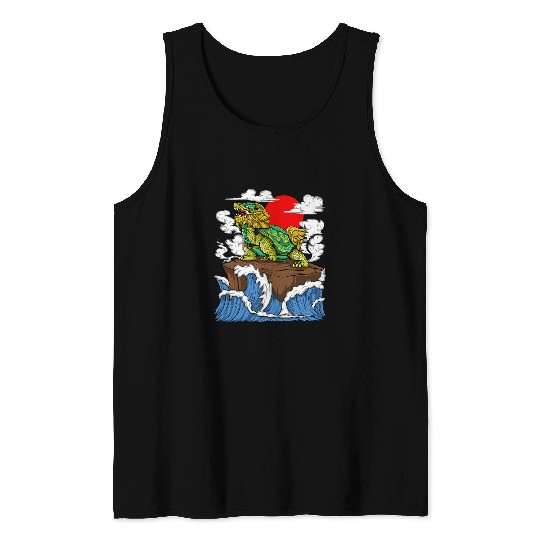 Legendary Great Dragon Turtle Symbolizes Courage Asian Tank Tops