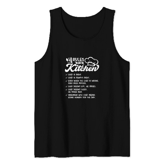 Rules Of The Kitchen Cooking Novetly Culinary Funny Chef Tank Tops