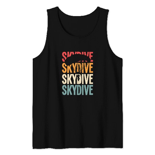 Retro Skydive Parachutist Skydiving Coachs vintages Parachuter Tank Tops