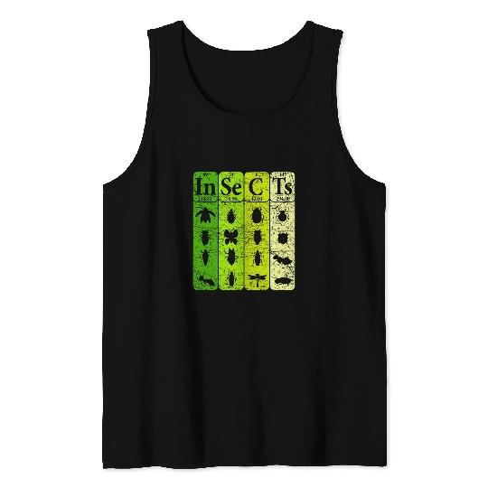 Insects Periodic Table Elements Entomologist Retro Bugs 24 Tank Tops