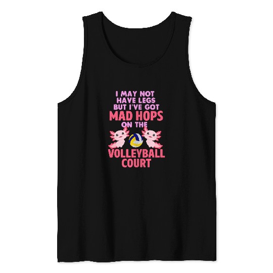 Volleyball Players Axolotls Team Sport Salamanders Pet 2 Tank Tops