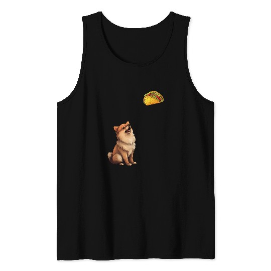 Pomeranian Staring At Taco Pomeranian Tank Tops