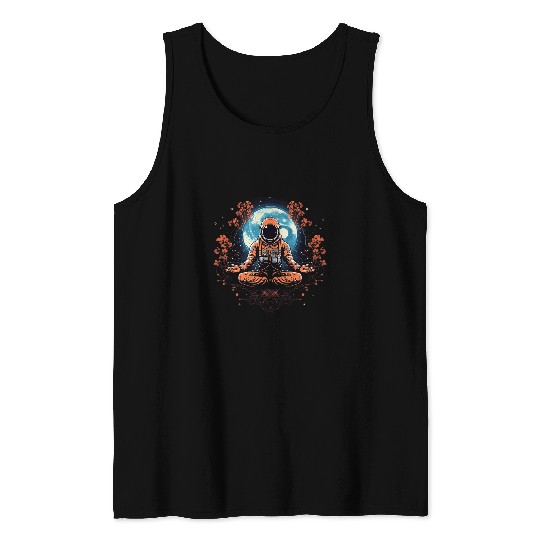 Meditation Yoga Zen Meditated Astronaut Geometric Graphic 8 Tank Tops