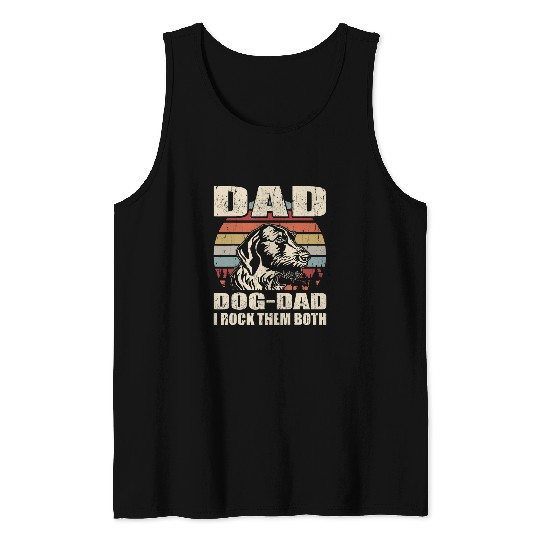 Mens German Wirehaired Pointer Dad and Dog Dad I Rock Them Both Tank Tops