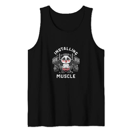 installing muscle panda Please Wait Panda Weight Lifting Tank Tops