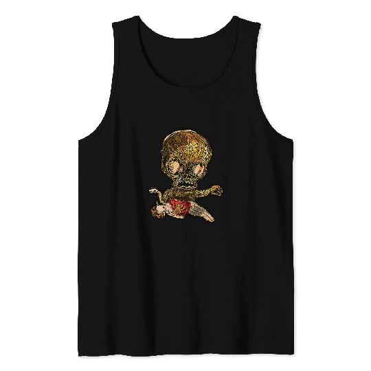 Japanese Anime Space Monster from the Future Graphic Art Tank Tops