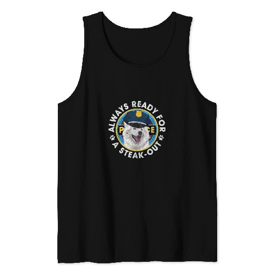 Samoyed Pawlice SteakOut Dog Police Officer Tank Tops
