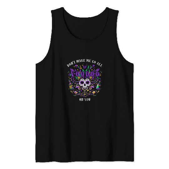 Mardi Gras Skull Witch Doctor Men Women Mardi Gras Voodoo Tank Tops