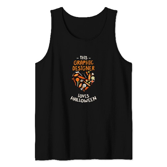 This Graphic Designer Loves Halloween Graphic Artist Scary Tank Tops