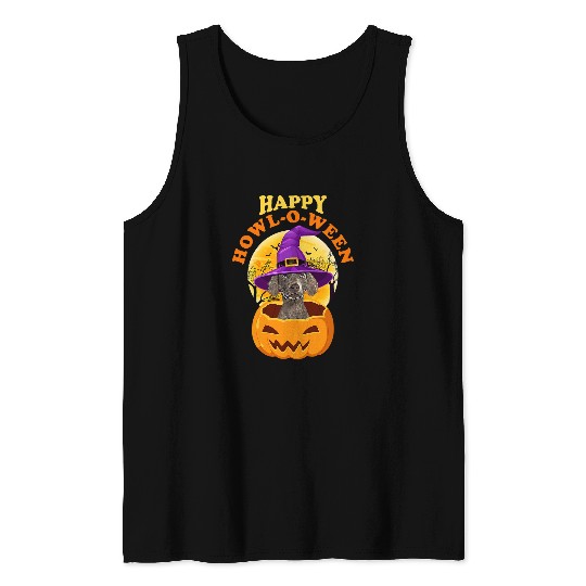 Weimaraner Dog HowlOWeen Witch Funny Halloween Tank Tops