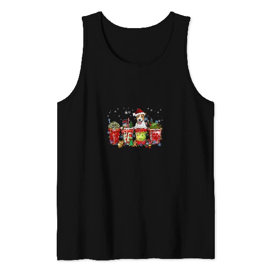 Jack Russel Terrier Iced Latte Snowmen Sweets Snow Christmas Tank Tops