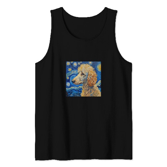 Poodle Dog Van Gogh Style Starry Night 2 Tank Tops