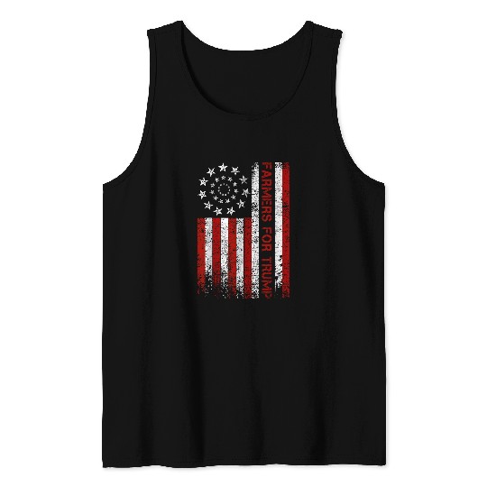 Pride USA Flag Reelection Donald Trump Farming 2Farmer 22 Tank Tops