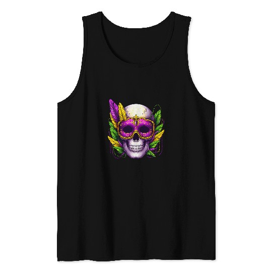 Mardi Gras Skull Top Hat New Orleans Witch Doctor Voodoo 27 Tank Tops
