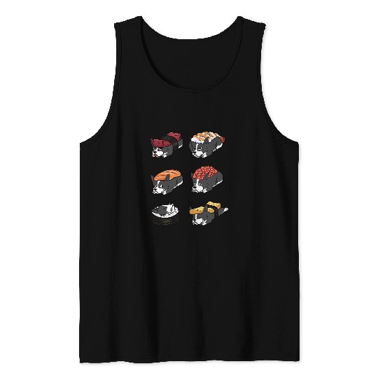 Sushi Border Collie Dog 1 Tank Tops