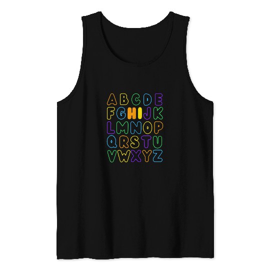 Back To School Hi Alphabet Letters Funny Pre K Kindergarten 5 Tank Tops