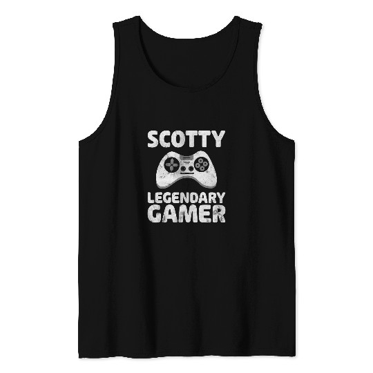 Personalized Legendary Gamer Scotty Name Video Gamer Tank Tops