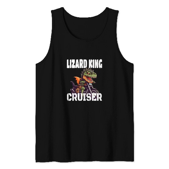 TRexs And Motorcycle Lizard King Cruiser 24 Tank Tops