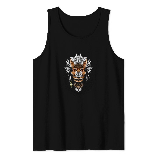 Owl Native American Wise Indian Headdress Nature Bird Tank Tops