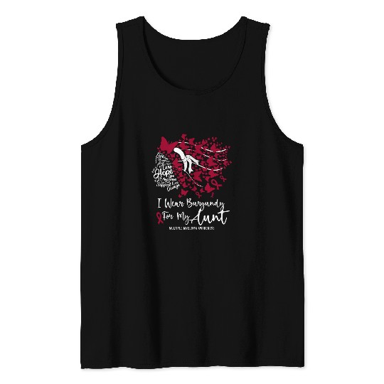 Wear Burgundy For My Aunt Multiple Myeloma Awareness Warrior Tank Tops