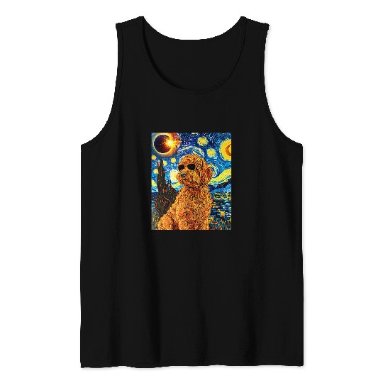 Total Solar Eclipse Goldendoodle Dog 1 Tank Tops
