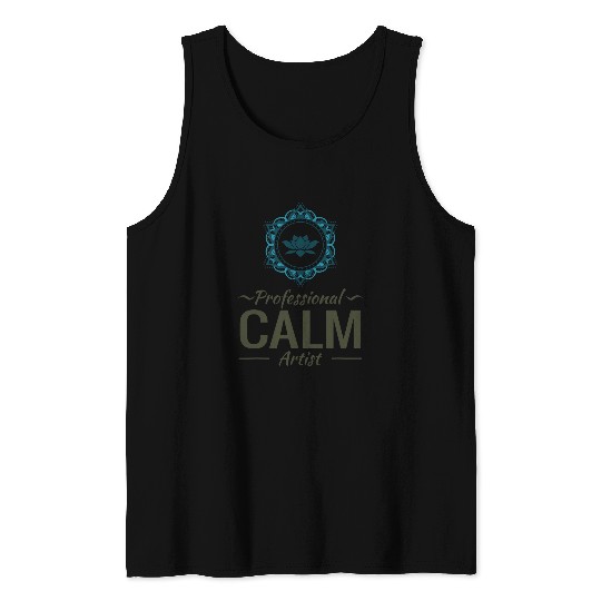 Professional Calm Artist Lotus Mandala AntiStress Relax Tank Tops