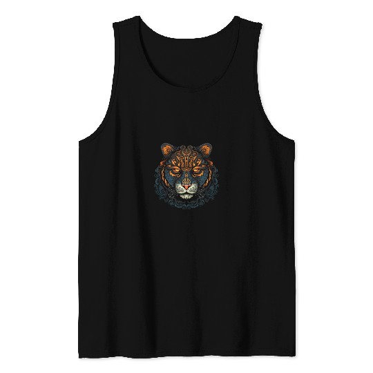 Tiger Mandala fantasy animal art motif tiger gift Tank Tops