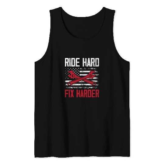 USA Flag Wrench Car Funny Auto Mechanic Garage Patriotic 21 Tank Tops
