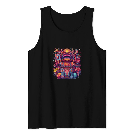 vintages Arcade Gamer Video Game TV Artist Retro 2 Tank Tops