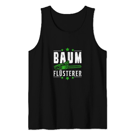 Mens Tree Whisper Woodcutter Forester Chainsaw Tree Cutter Tank Tops