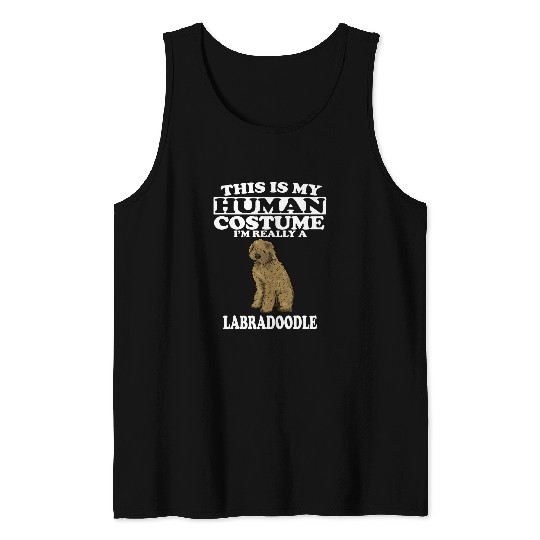 This Is My Human Costume Im Really A Labradoodle Dog Tank Tops