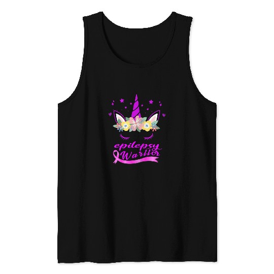 Unicorns Face epilepsy Awareness Tank Tops