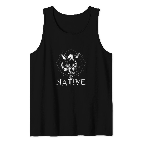 native American wolfs for Indian community Tank Tops