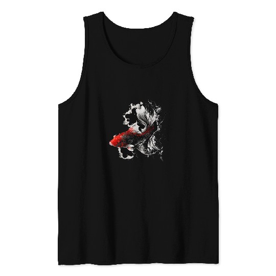 Japanese Koi Carp Nishikigoi Fish Japan Tank Tops