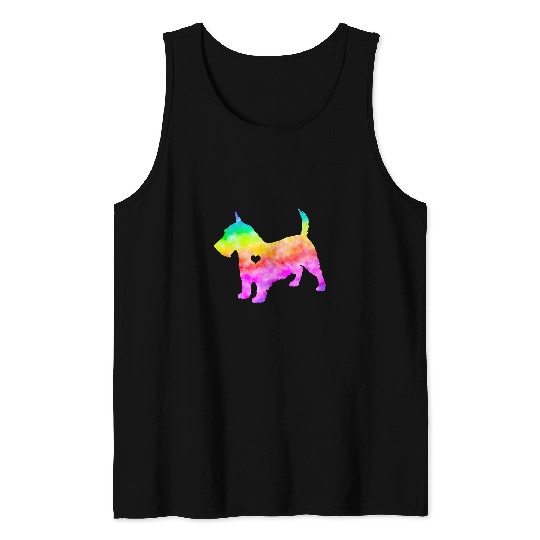Dog Scottish Terrier Tie Dye Scottie Dog Scottish Terrier Tank Tops