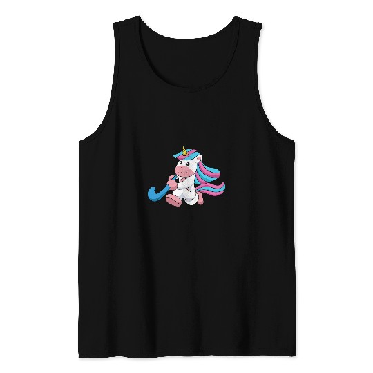 Unicorns Field Hockey Sports Player Goalkeeper Scoring Tank Tops