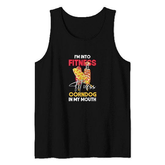 Im Into Fitness Corndog In My Mouth Funny Gym Exercise Tank Tops