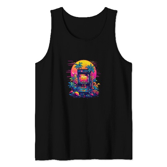 vintages Arcade Gamer Video Game TV Artist Retro Tank Tops