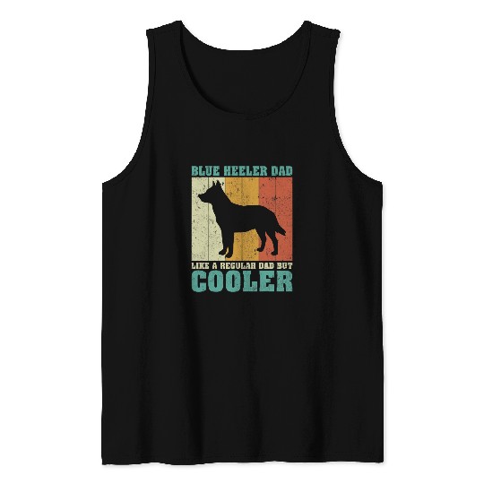 Mens vintages Retro Blue Heeler Dad Like A Regular Dad Fathers Day Tank Tops