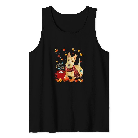 Dog Scottish Terrier Wheaten Scottish Terrier Fall Chocolate Hot Tank Tops