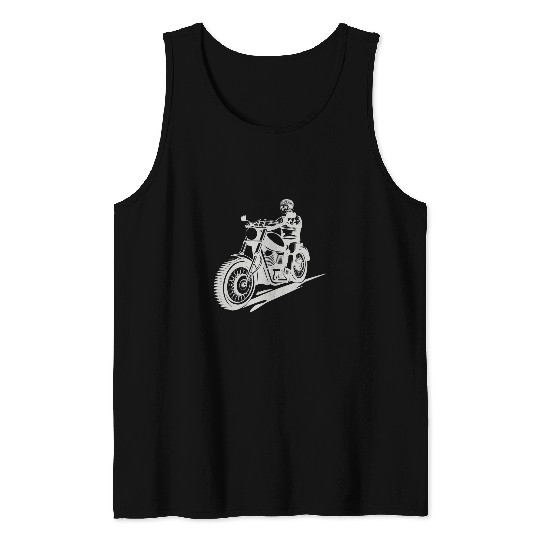 Motorcyclist skeleton Tank Tops