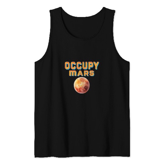 Occupy Mars Outer Space Science Astronaut Spaceship Planets Tank Tops