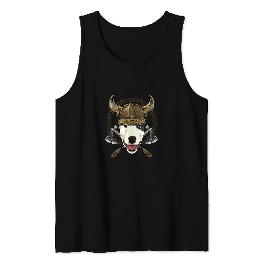 Viking Bull Terrier Renaissance Norse Pagan Valhalla Pet Dog Tank Tops